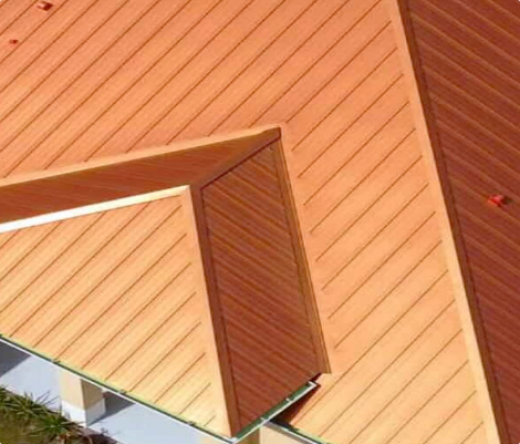 Modern orange metal roof with unique design