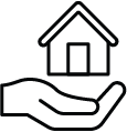 Hand holding a house symbol